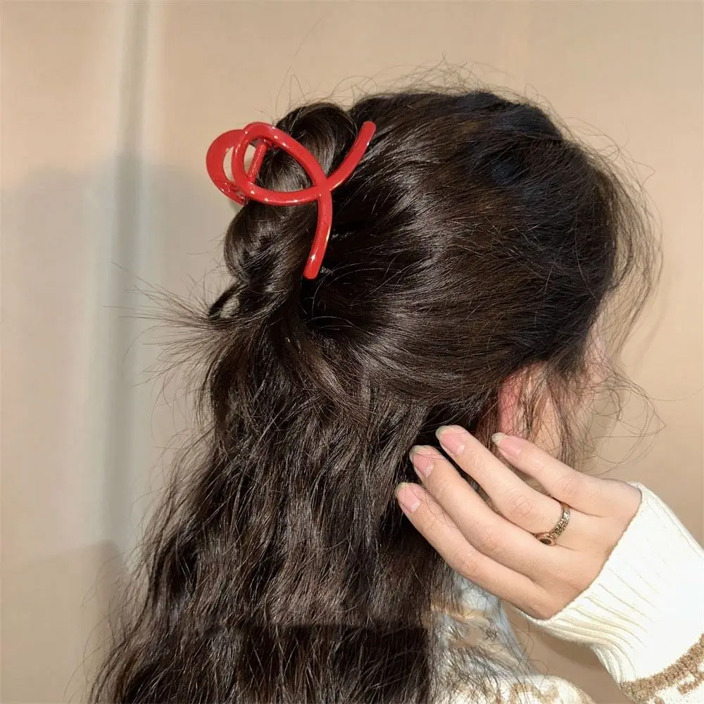 Маленький зажим для волос с когтями, Новогодние Аксессуары для волос, Головные Уборы в Корейском стиле, Женские Аксессуары для волос, Красная Заколка для волос