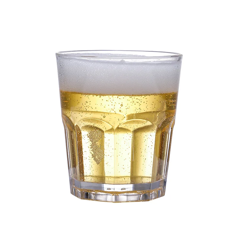 Акриловый Пластиковый пивной бокал из ПК Прозрачный акриловый восьмиугольный стакан для воды Стакан для виски Bar Pc Cup Оптом