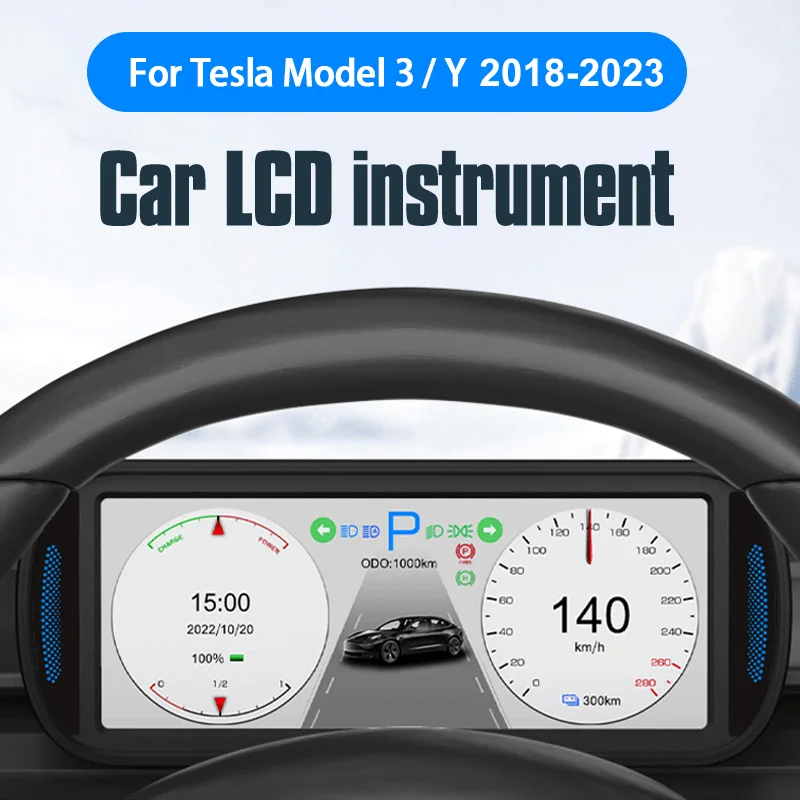 Для Tesla Model Y HUD Heads Up Отображает Автомобиль Для Tesla Model 3 2023 Аксессуары Спидометр Время Пробег Экран Приборной панели Счетчики