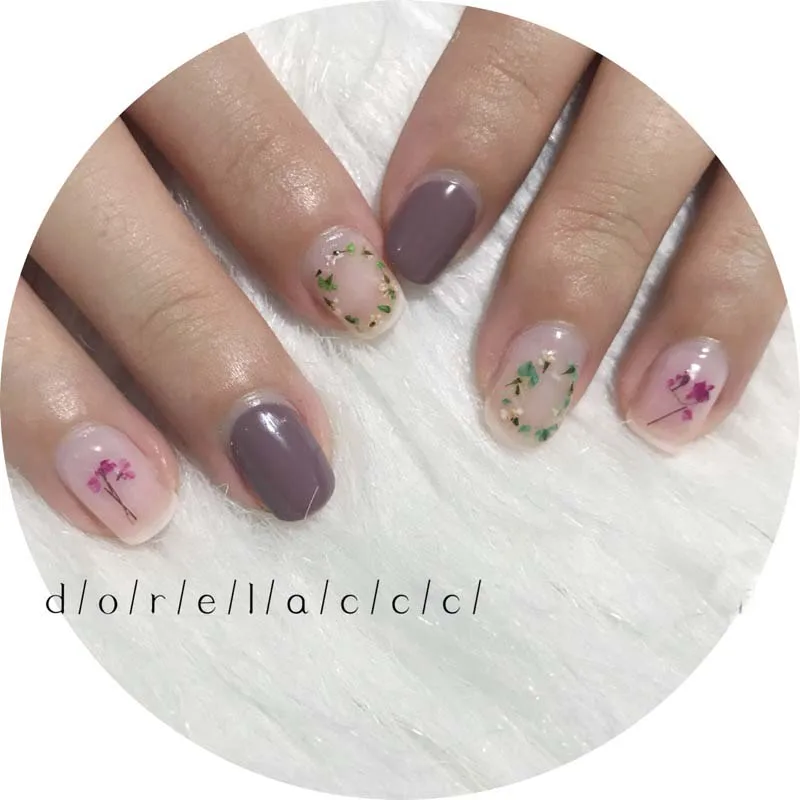 Гель-лак для ногтей с сушеным цветком серии Natural Flower Fairy, впитывающий УФ-гель для ногтей, лаки для рисования ногтями своими руками, лаки для маникюра