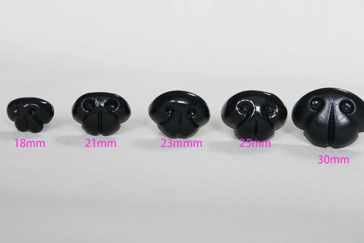 20шт 18 мм 21 мм 23 мм 25 мм 30 мм высококачественная черная пластиковая безопасная игрушка собачий нос с ручной пресс-шайбой для плюшевых кукольных находок