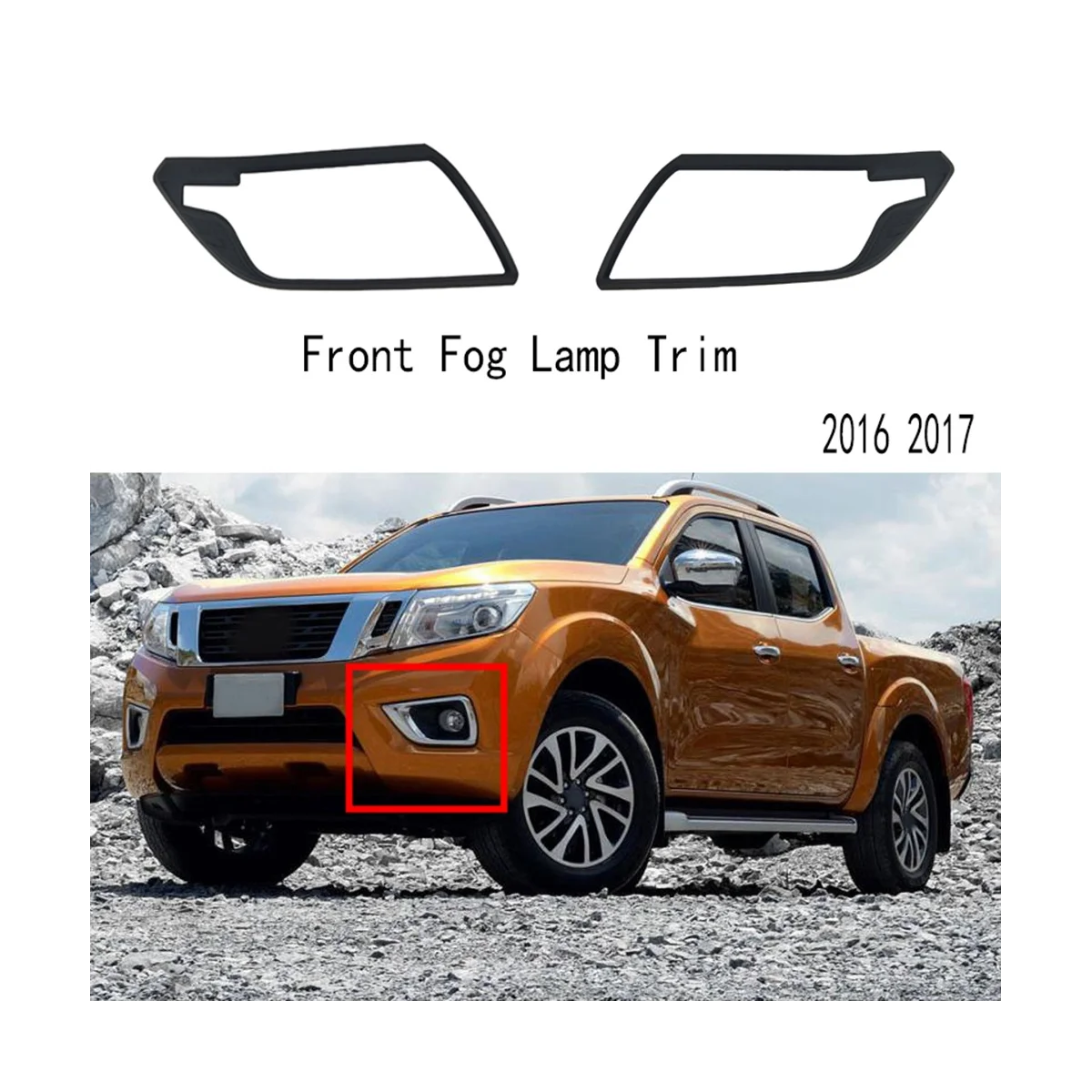 Панель головного фонаря Отделка передней противотуманной фары Рамка головного света Крышка лампы для Nissan NP300 Navara Frontier D23 4WD 2016 2017