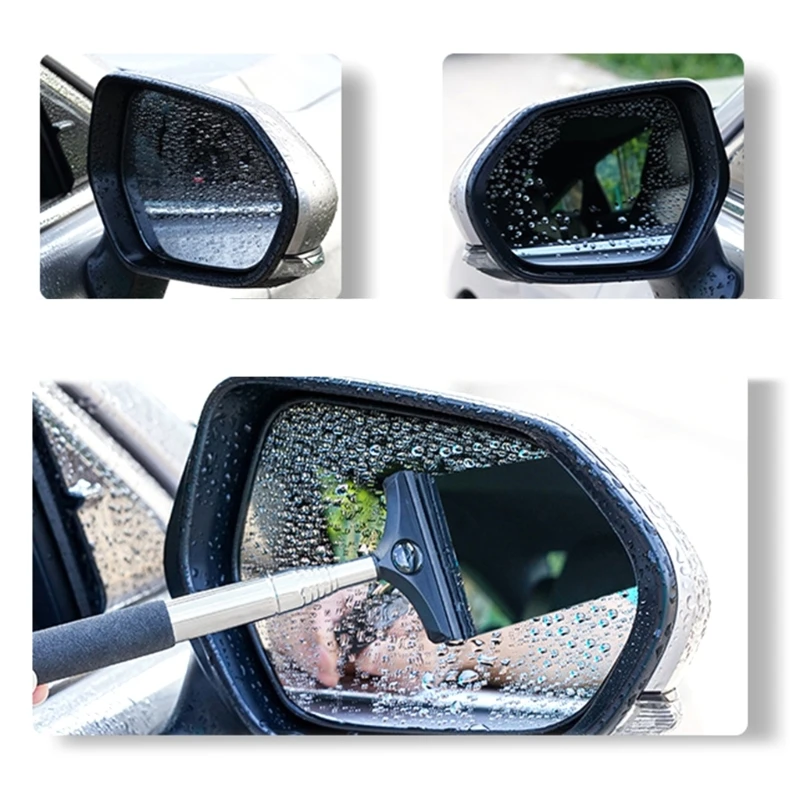 Стеклоочиститель зеркала заднего вида Выдвижной Портативный резиновый скребок Для чистки автомобильного зеркала заднего вида Средство для удаления дождя