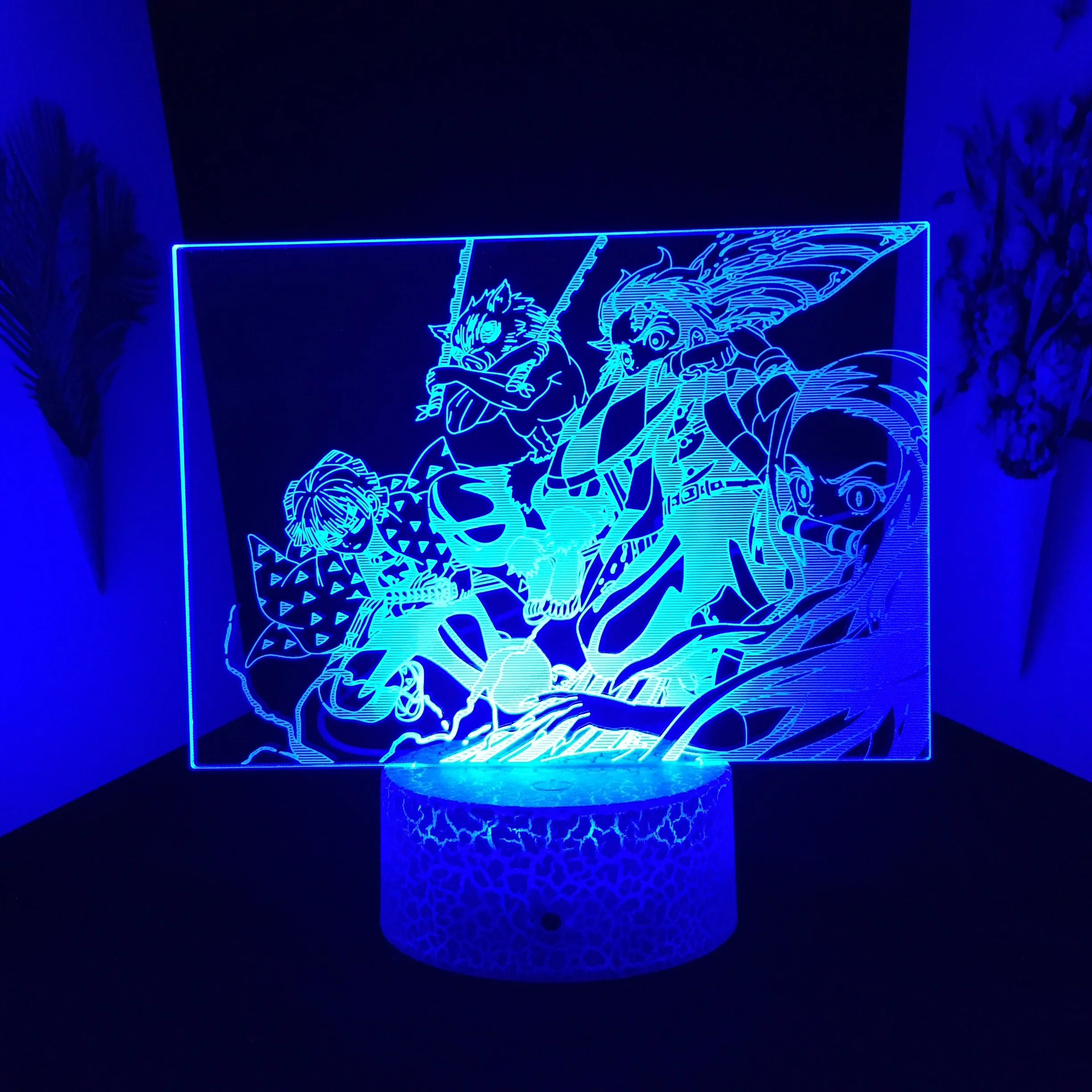 Дистанционный Аниме Светодиодный Светильник Kimetsu No Yaiba Demon Slayer для Декора Спальни Подарочный Ночник Манга Demon Slayer Room Decor 3D Лампа