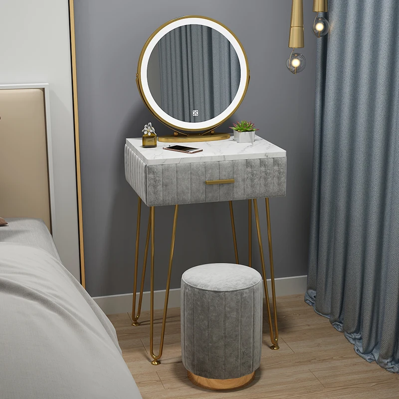 Мраморный комод в скандинавском стиле 40/50 см, роскошный современный минималистичный туалетный столик для спальни, туалетный столик в стиле Ins с зеркалом и компакт-диском