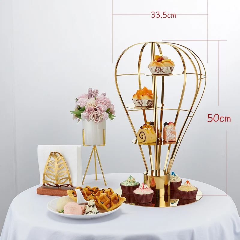 Чистый красный Скандинавский Роскошный золотой керамический двухслойный трехслойный торт, десерт, послеобеденный чай, Фруктовое ассорти, витрина