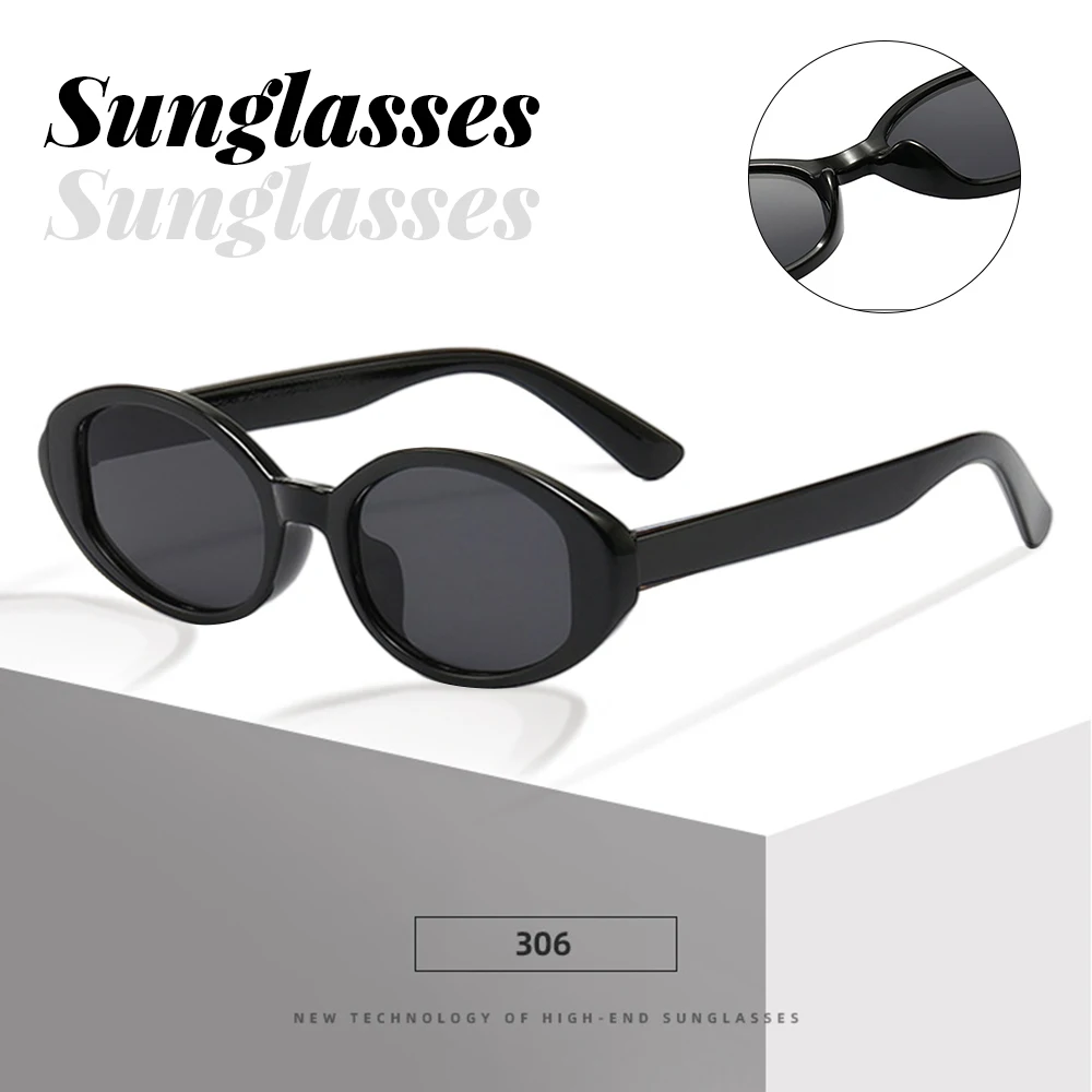 Эллиптические солнцезащитные очки в небольшой оправе, эстетичные солнцезащитные очки с антибликовым покрытием