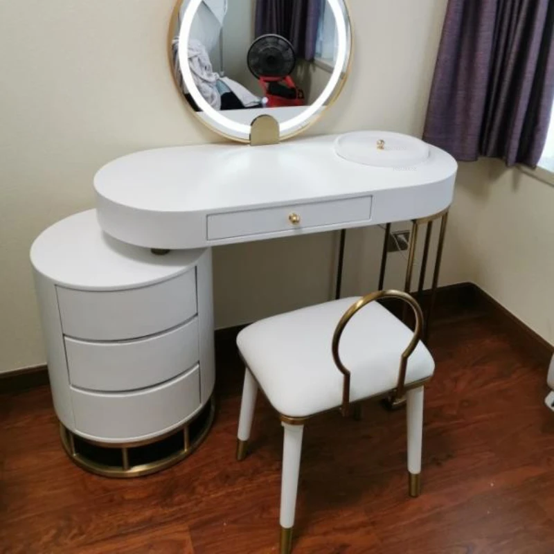 Современные минималистичные комоды, дизайнерский шкаф для хранения, мебель для одной спальни, Европейский стиль, легкие роскошные туалетные столики с подсветкой