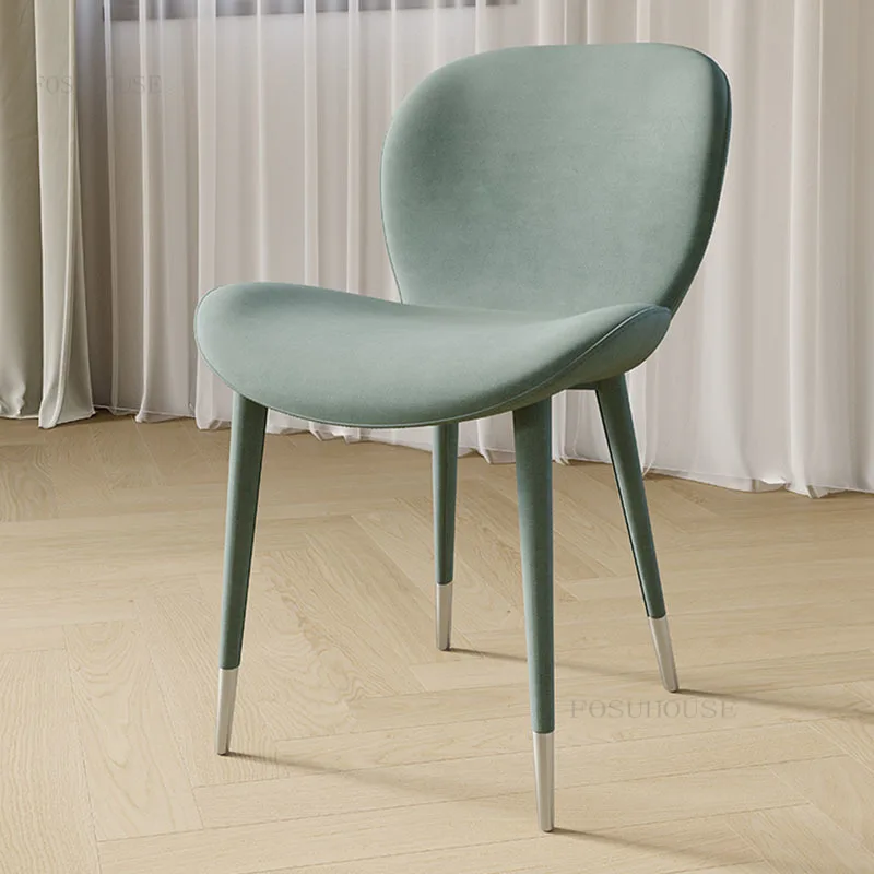 Креативные металлические обеденные стулья, скандинавская мебель для столовой, современный уличный стул с изогнутой подушкой, кресло для переговоров в отеле Green Cafe