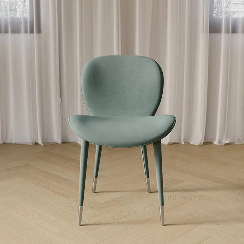 Креативные металлические обеденные стулья, скандинавская мебель для столовой, современный уличный стул с изогнутой подушкой, кресло для переговоров в отеле Green Cafe