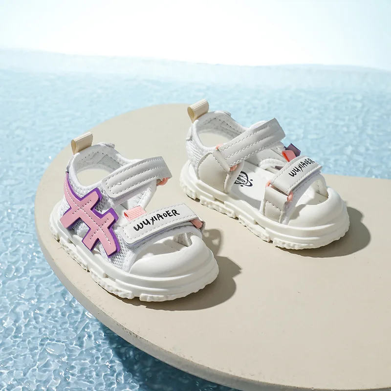 Летние детские сандалии для маленьких девочек и мальчиков, мягкая нескользящая обувь для малышей, пляжные сандалии, детская обувь