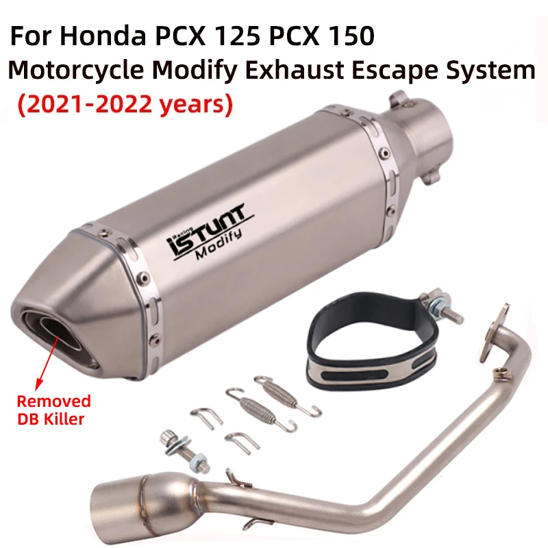 Для Honda PCX125 PCX150 PCX 125 150 2021 2022 Мотоцикл Выхлопная Система Escape Полная Система Модификации Глушителя DB Killer Передняя Средняя Труба