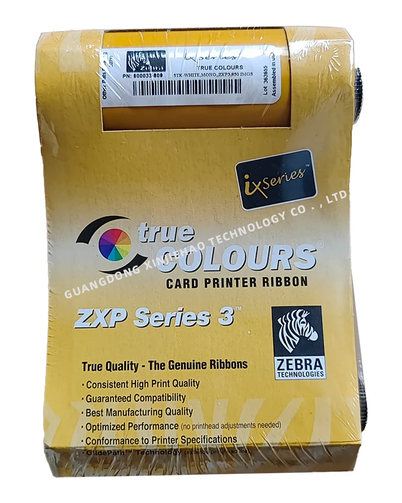 Цветная лента Zebra ZXP3 800033-840AU 200 изображений/рулон Для принтера удостоверений личности ZXP Series3 800033-809 Белая лента 850 изображений/рулон