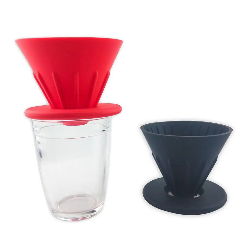 Чашка-фильтр для капельного кофе Rainbow Sugar Color V60, Бариста, Силикагель, Реверсивная, складная, для 1-2 человек, чашка-фильтр для капельного кофе