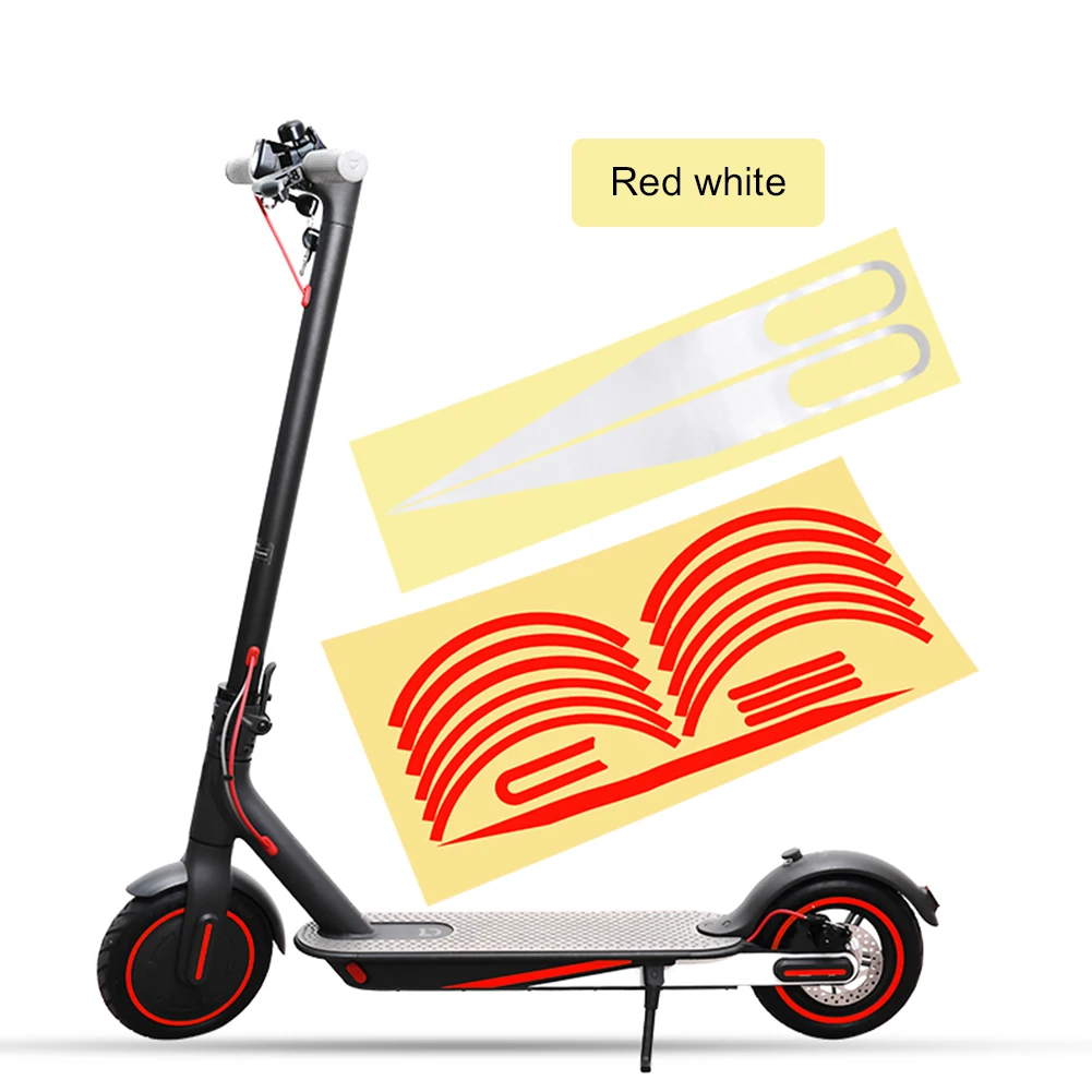 Предупреждающая полоса для ночной езды для Xiaomi Mijia M365, наклейка для скутера, Светоотражающая наклейка для скутера из ПВХ, Водонепроницаемые аксессуары для скутера