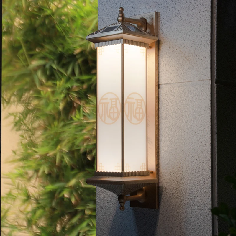 Наружный Солнечный Настенный светильник ANITA Creativity Black Sconce Lights LED Водонепроницаемый IP65 для дома Виллы Балкона Внутреннего Двора