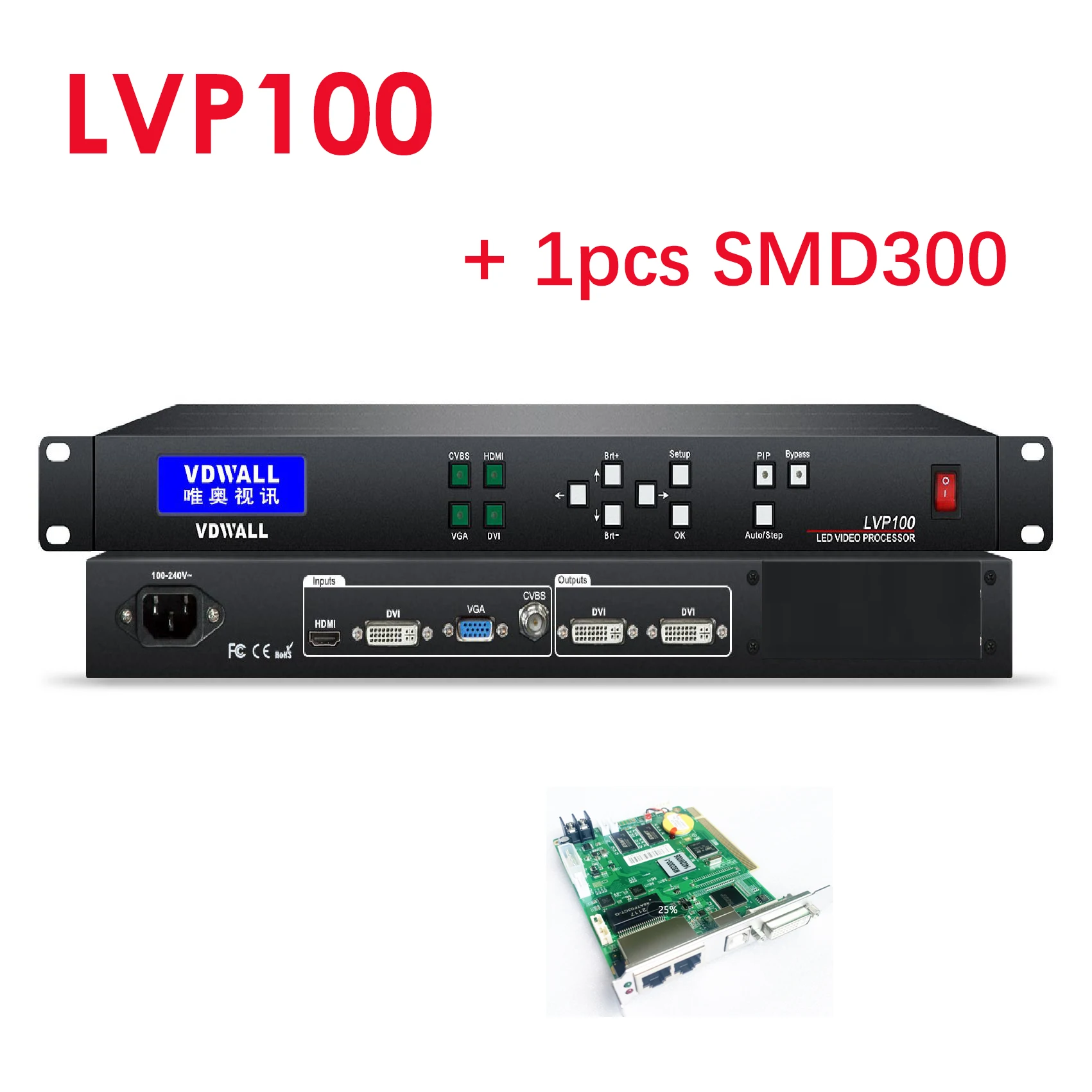 P1 P2 P2.5 P3 P4 HD светодиодный дисплей со светодиодным экраном видеопроцессор LVP300 с картой отправки Novastar MSD300-1