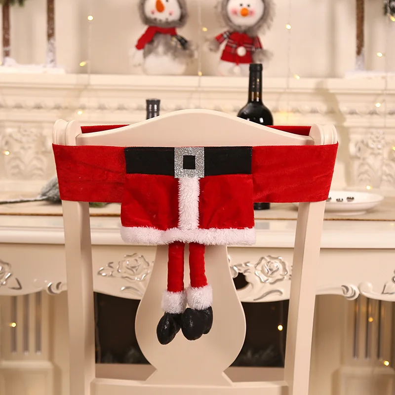 Рождественский пояс Санта-Клауса, юбка для Эльфийки, чехол для стула, украшения для дома, кухонные украшения