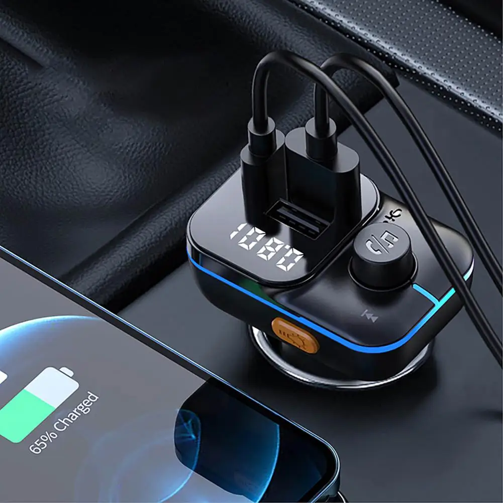 Универсальное мощное автомобильное зарядное устройство с быстрой зарядкой 12/24 В, Bluetooth-совместимое автомобильное зарядное устройство, стабильная мощность для автомобиля