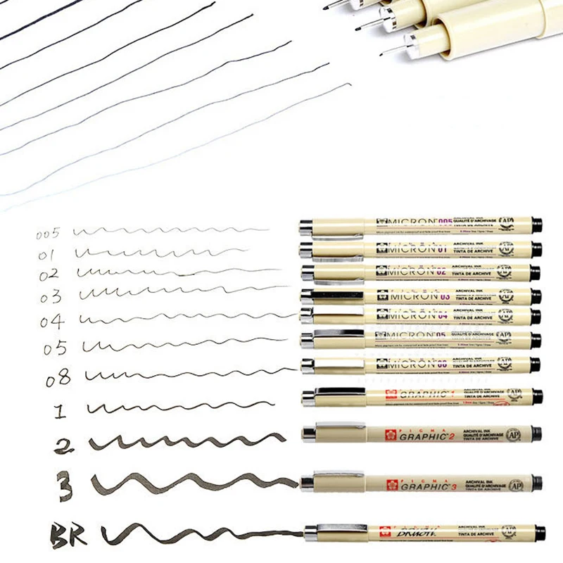 Тонкие ручки SAKURA Press Neutral Ручка с быстросохнущими жидкими чернилами Ручки-роллеры Канцелярские принадлежности для письма, рисования эскизов