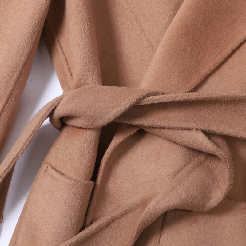Женское модное уличное шерстяное пальто Осень-зима, женские шерстяные куртки, женский тренч с поясом S4834