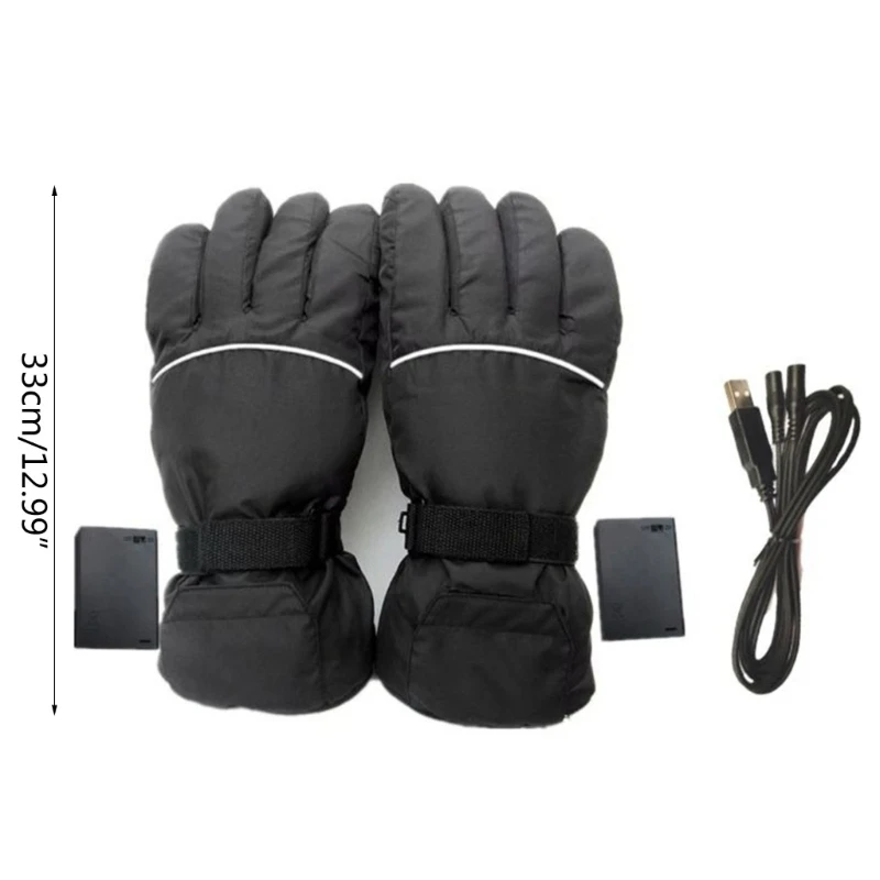 Перчатки с подогревом, перезаряжаемые перчатки с электрическим подогревом для мужчин и женщин, зимние теплые перчатки для катания на лыжах, охоты