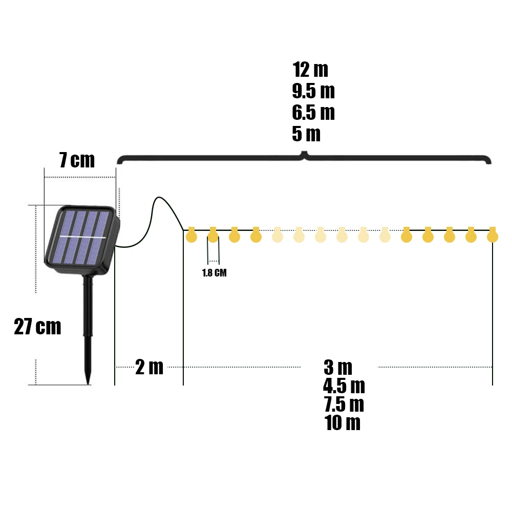 AlliLit 200 Светодиодных гирлянд на солнечной батарее Fairy Lights Открытый Хрустальный Глобус IP65 Водонепроницаемый USB Фонарь для патио с питанием от аккумулятора Кемпинговая палатка