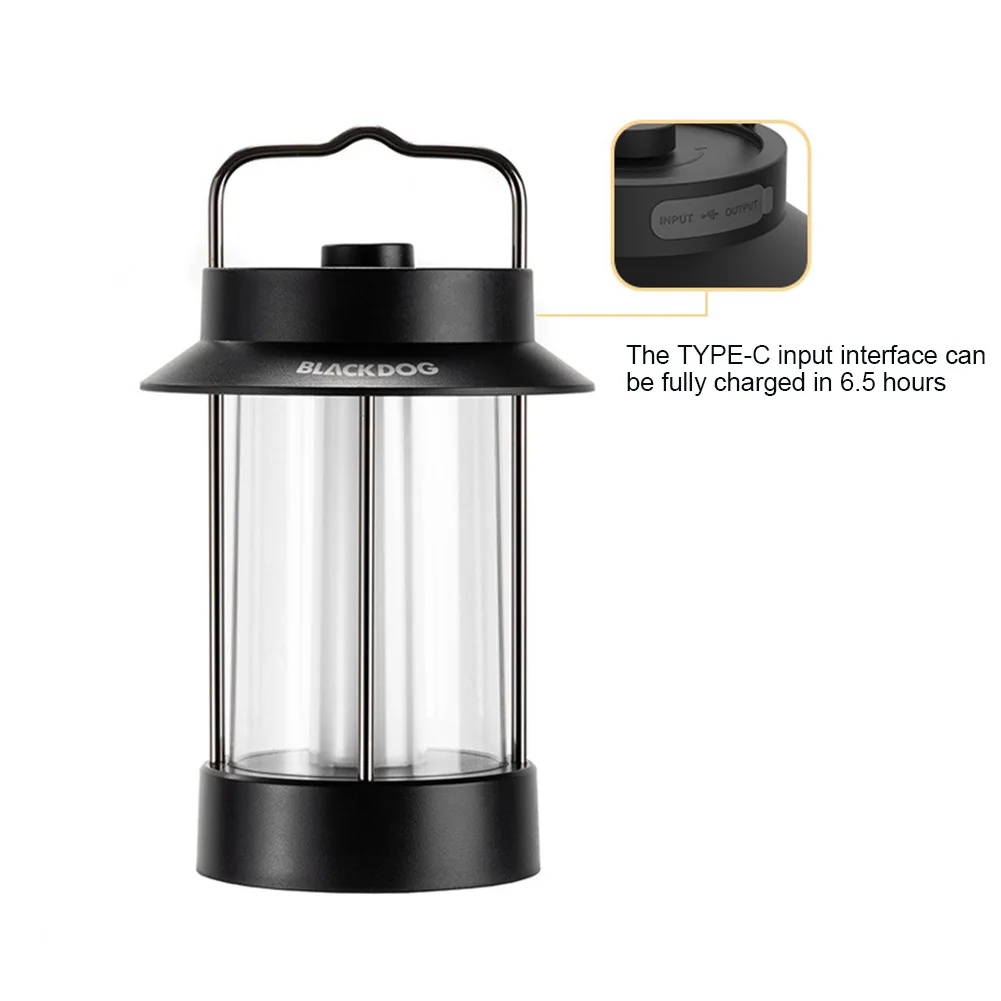 Кемпинговые фонари Blackdog Type-C с USB-дисплеем перезаряжаемого питания для походов на открытом воздухе, аварийных портативных атмосферных фонарей для кемпинга