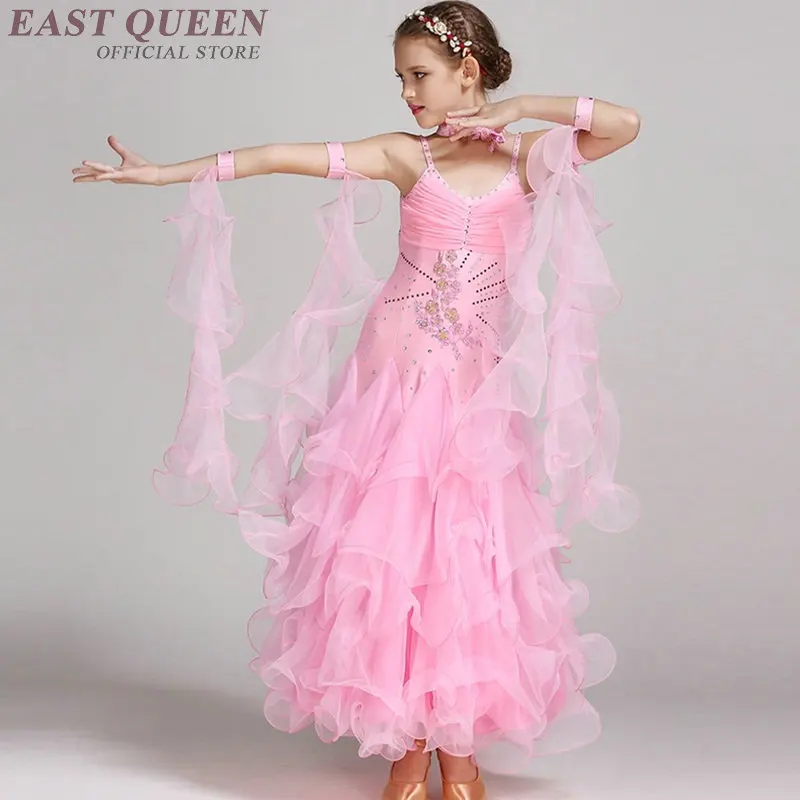 Платья для бальных танцев для детей, стандартное платье для вальса для девочек, танго, фламенко, танцевальное платье для бальных танцев FF1026