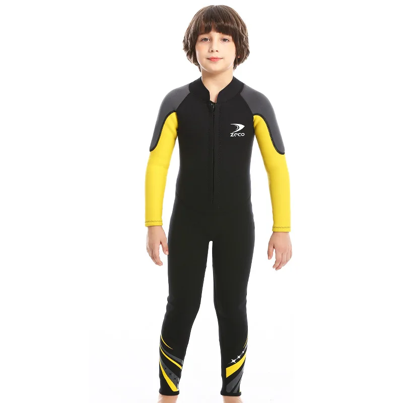 2,5 мм Водолазный костюм для мужчин и девочек, цельный термальный купальник с длинным рукавом, защита от солнца, серфинг, дайвинг, Детские гидрокостюмы