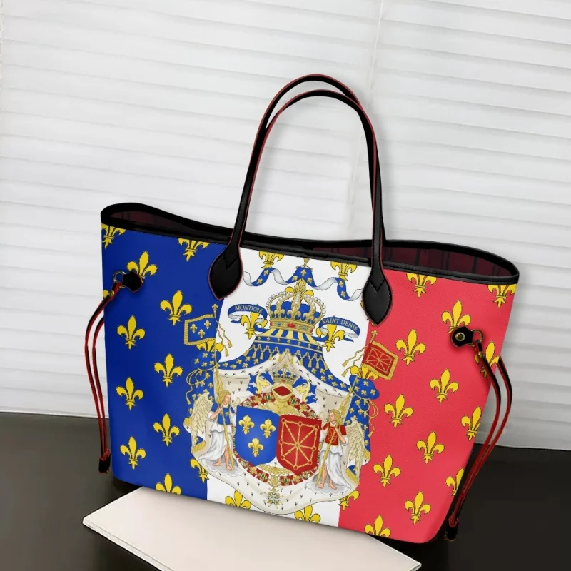 Twoheartsgirl Дизайн флага Франции, переносной наплечный мешок большой емкости, Регулируемые женские сумки, Прочные сумки-тоутсы, сумки для покупок