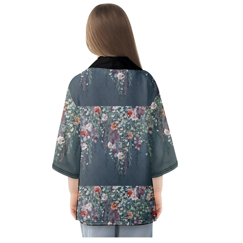 Модное Кимоно с цветочным принтом, уличная одежда, мужской Женский кардиган, Хаори, летняя пляжная традиционная азиатская одежда