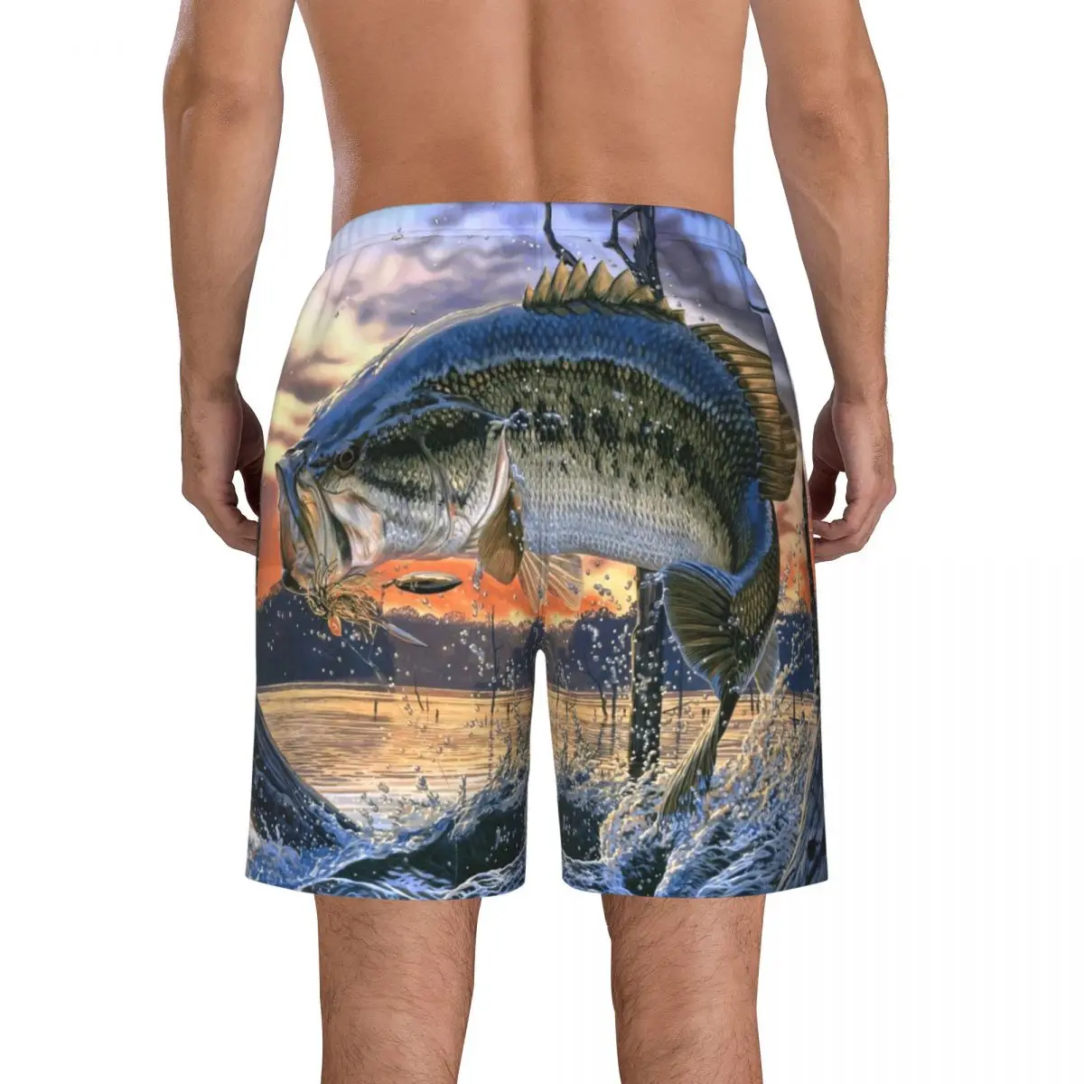 Мужские пляжные шорты для рыбалки, Быстросохнущий купальник для фитнеса, забавные 3D шорты Street Fun