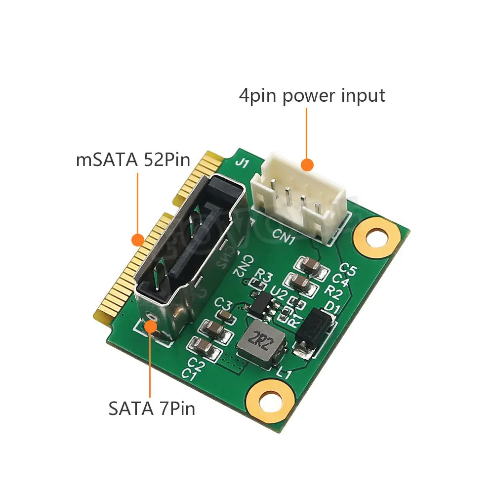 Легко конвертируйте mSATA в SATA с помощью этого 2,5-дюймового кабеля-адаптера с питанием 5 В