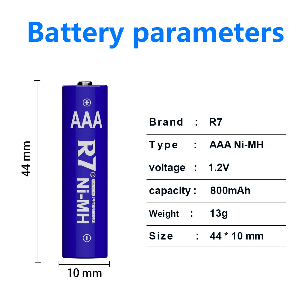 R7 800mAh AAA Аккумулятор 1.2V Ni-MH AAA Аккумуляторные Батареи 3A aaa аккумулятор фонарик аккумулятор с Батарейным Отсеком AAA/AA