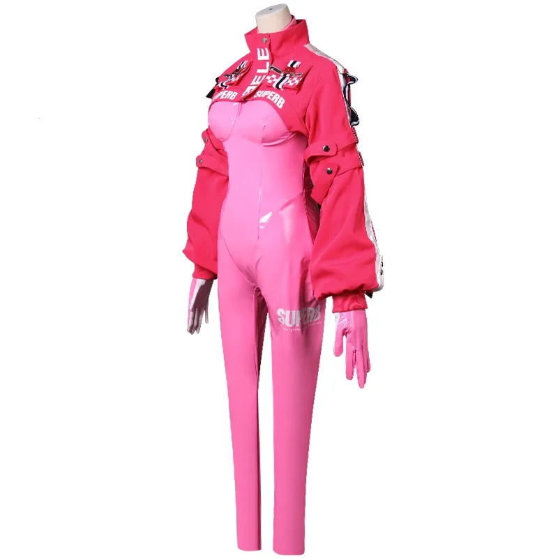 Алиса Косплей игра БОГИНЯ ПОБЕДЫ, костюмы для косплея NIKKE, комбинезон Алисы, Розовые наряды, сексуальная прекрасная униформа, куртка, пальто, Перчатки