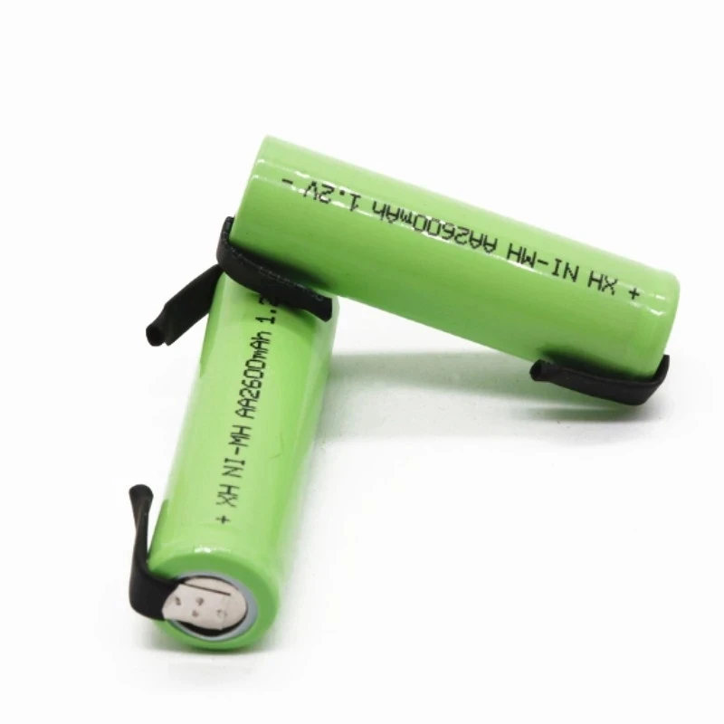 Аккумуляторная батарея Aa 1.2V 2600Ah, Ni Mh Mobile, Зеленый Корпус Со Сварочными выступами, Используется Для Электробритв Philips, Бритвенных станков