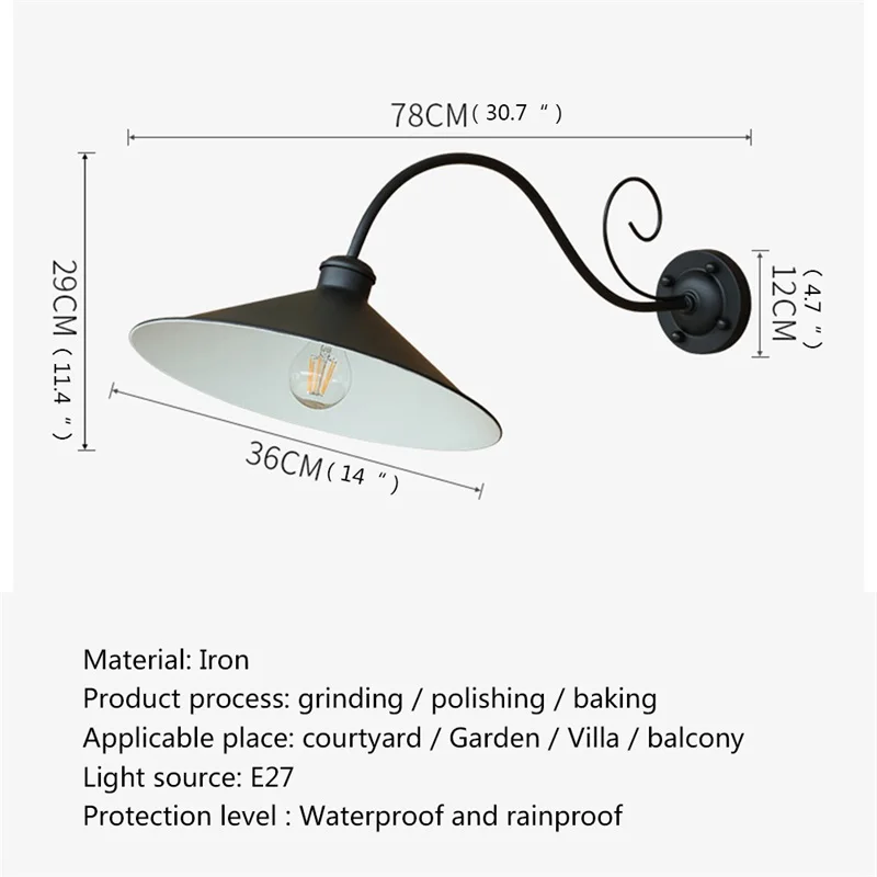 · Настенный светильник TEMOU, классические бра, Водонепроницаемая домашняя светодиодная лампа в форме рога для виллы на крыльце