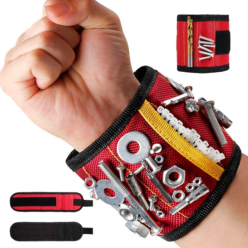 Магнитная лента для поддержки запястья, сильные магниты, удерживающие винты, браслет для ногтей, зажим для ремня, спортивная магнитная сумка для инструментов, 3/5 магнита