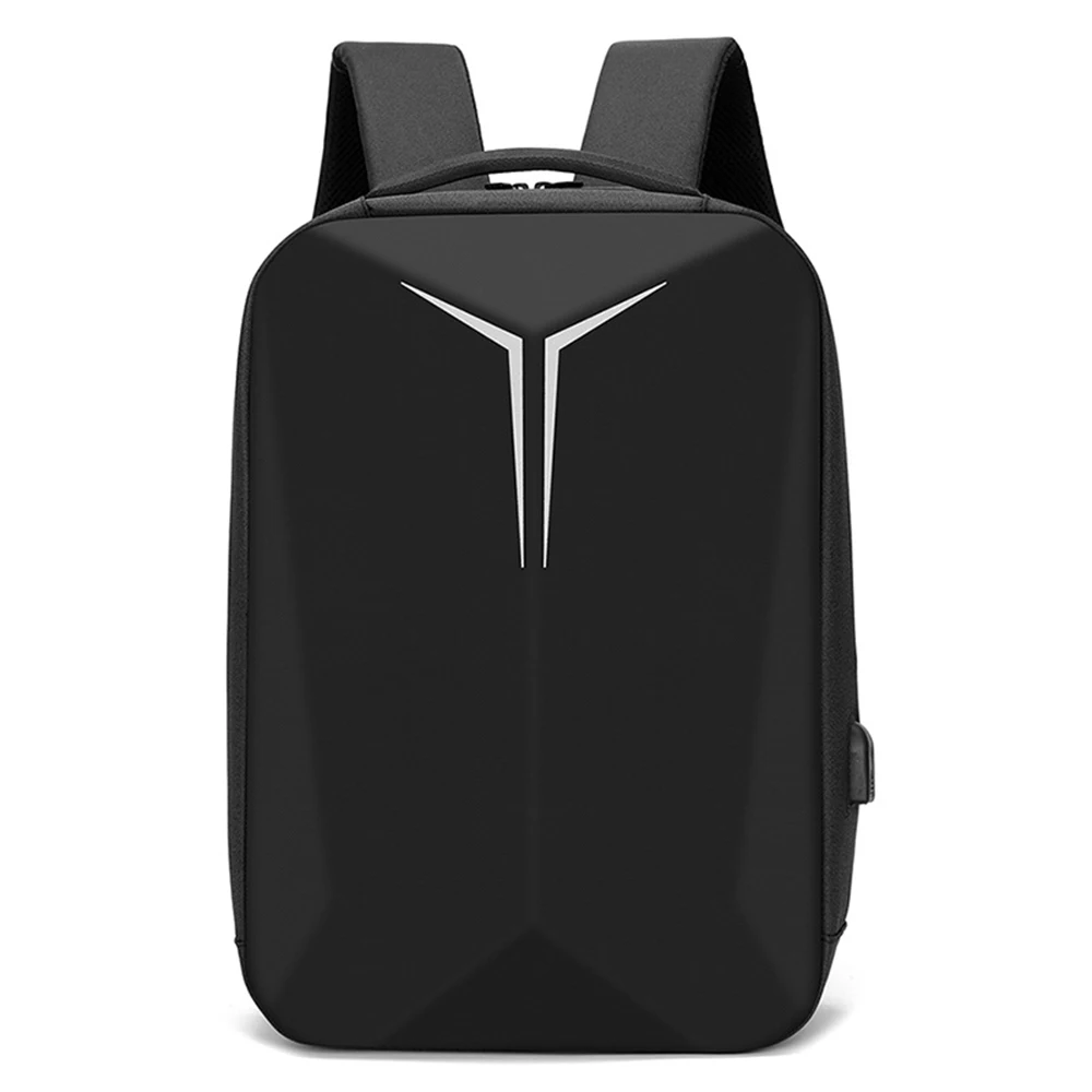 15,6-дюймовый рюкзак с твердым корпусом большой емкости, водонепроницаемая Дышащая деловая сумка со светоотражающей полосой, внешний USB-порт, черный