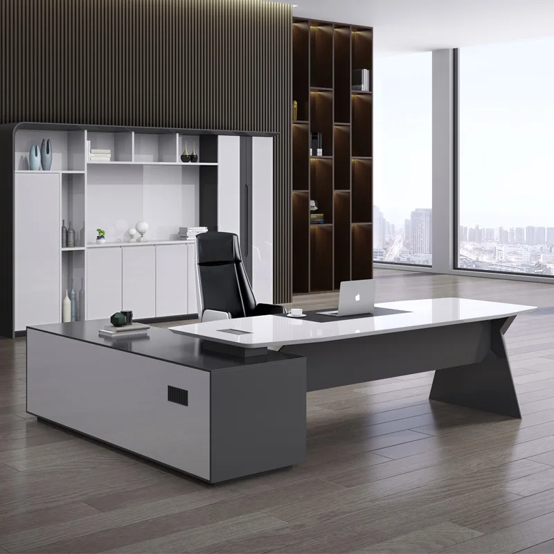 Модный письменный стол, окрашенный в белый цвет, простой современный домашний офис