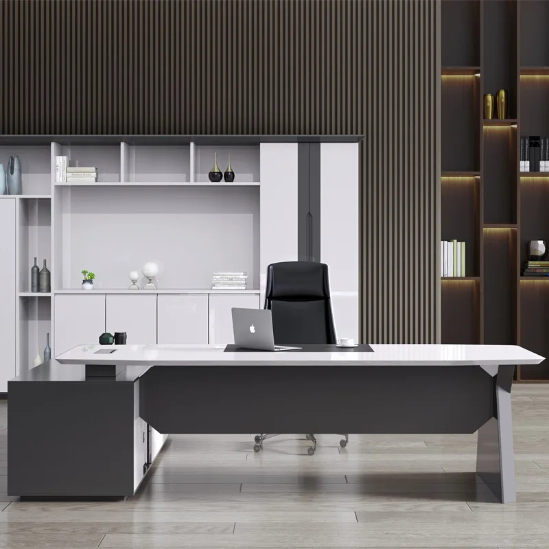 Модный письменный стол, окрашенный в белый цвет, простой современный домашний офис