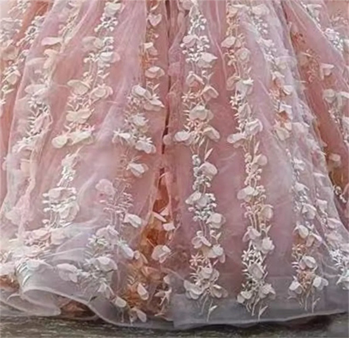 Изысканное розовое бальное платье для девочек в цветочек, свадебное платье с 3D цветочными аппликациями для малышей, праздничное платье для Первого причастия без рукавов