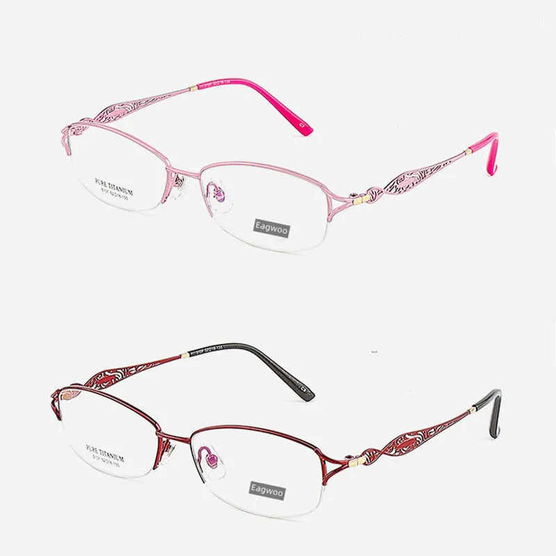 Женские очки из чистого титана, очки в элегантной оправе, высококачественные очки по рецепту 5107