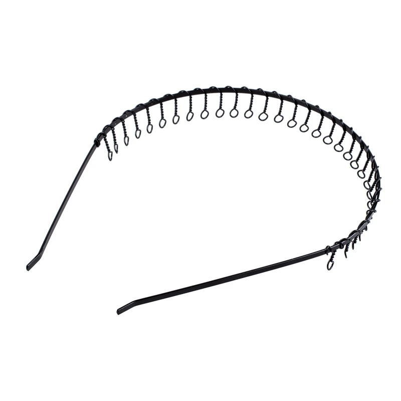 AD-80X Черная эластичная резиновая лента для волос, держатели для хвоста для леди и 1X Спортивная мужская металлическая повязка для бега в футбол Alice