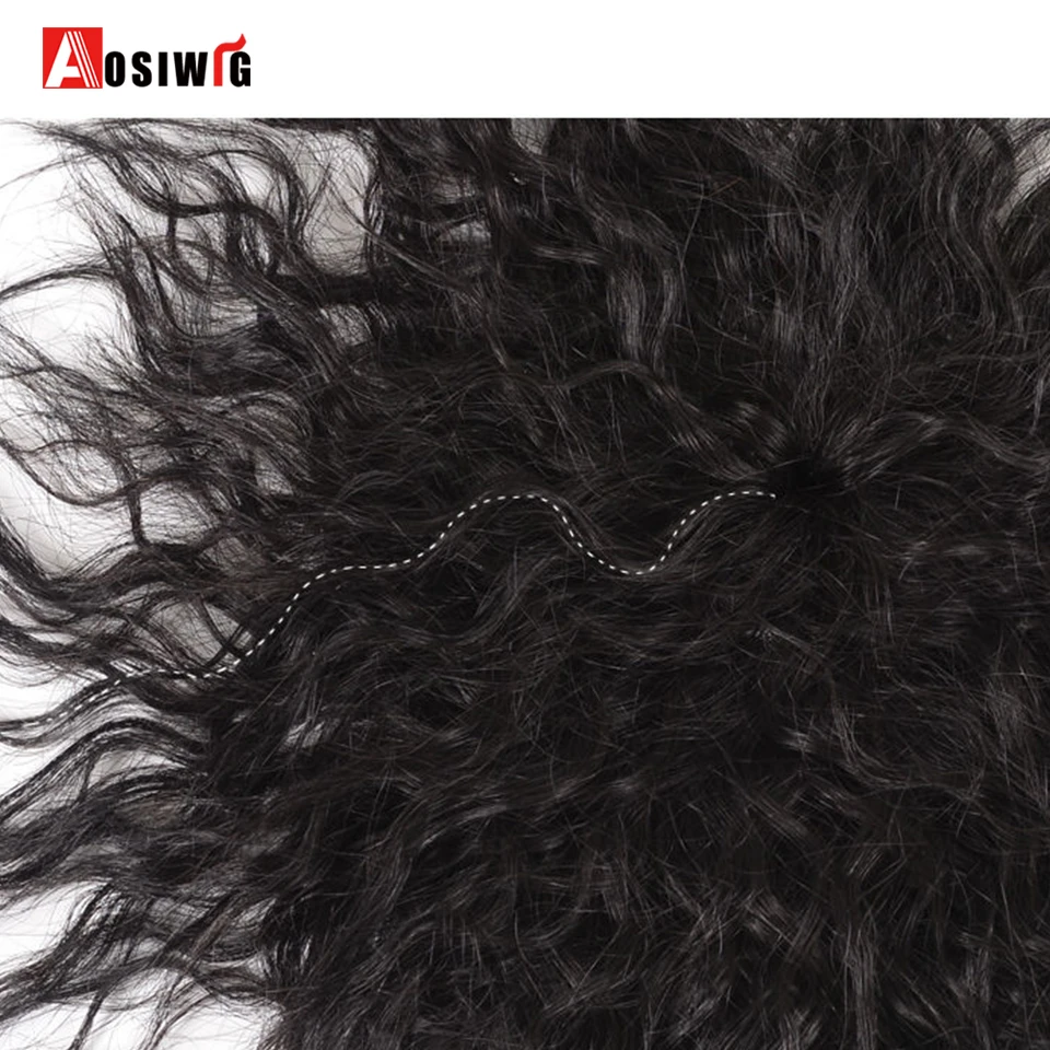 AOSIWIG Верхняя часть для волос Вьющиеся волосы Накладные Сменная заколка для волос Синтетические Натуральные Поддельные Шиньоны для женщин