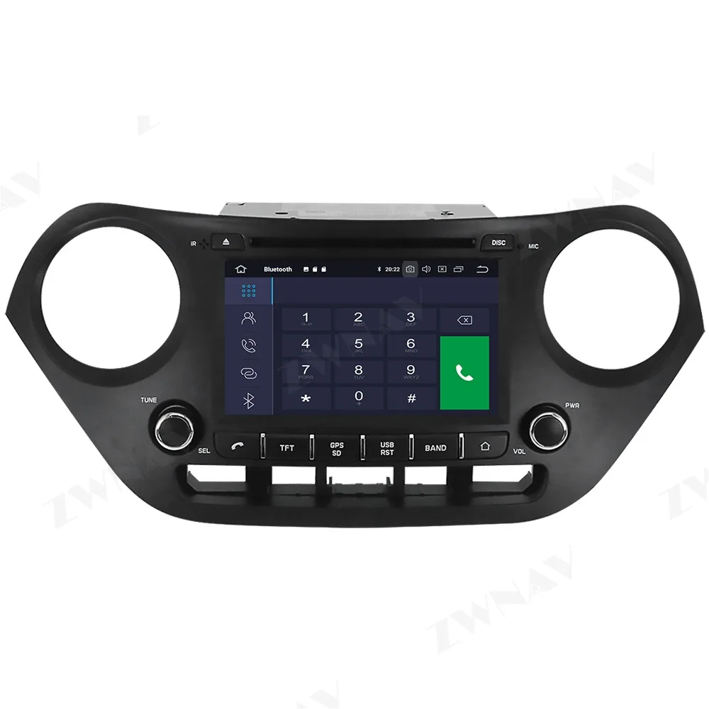 для Hyundai I10 2013 + Android10 4 + 128G Экран, автомобильный мультимедийный DVD-плеер, GPS-навигация, Автозвук, радио, Стерео головное устройство