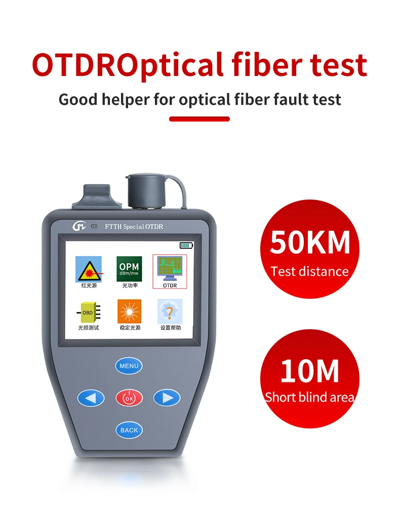 100% Новый Портативный Мини-Измеритель Оптической мощности FTTH OTDR + Стабильный Источник света + Многофункциональный VFL Может Тестировать Активное Волокно