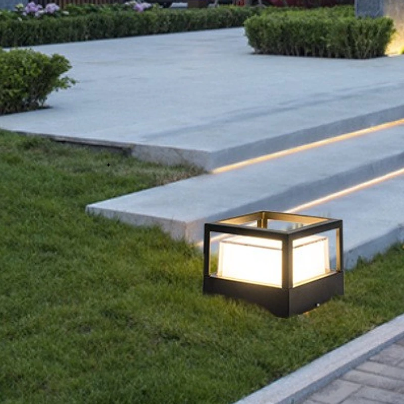Наружный светодиодный светильник для газона, современные водонепроницаемые газонные лампы IP65 мощностью 15 Вт AC85-265V, светодиодный ландшафтный уличный фонарь для освещения сада и двора