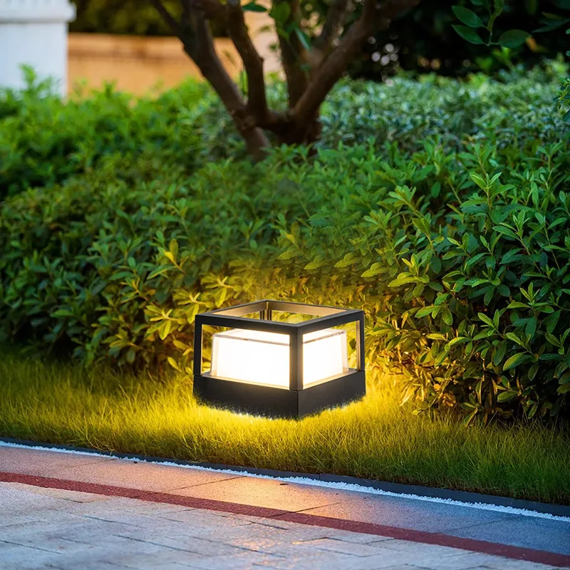 Наружный светодиодный светильник для газона, современные водонепроницаемые газонные лампы IP65 мощностью 15 Вт AC85-265V, светодиодный ландшафтный уличный фонарь для освещения сада и двора